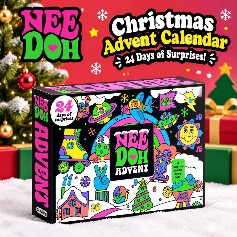 Kids Toys Xmas - 2026年版 NeeDoh クリスマス・アドベントカレンダー 3D PVC製 フィジェットドール