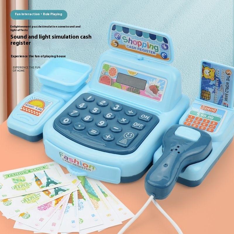Toy Cash Register - 【新製品】1セット電子ゲーム照明と音響効果付きスーパーマーケットレジおもちゃシミュレーションショッピングキャッシュハウスおもちゃ