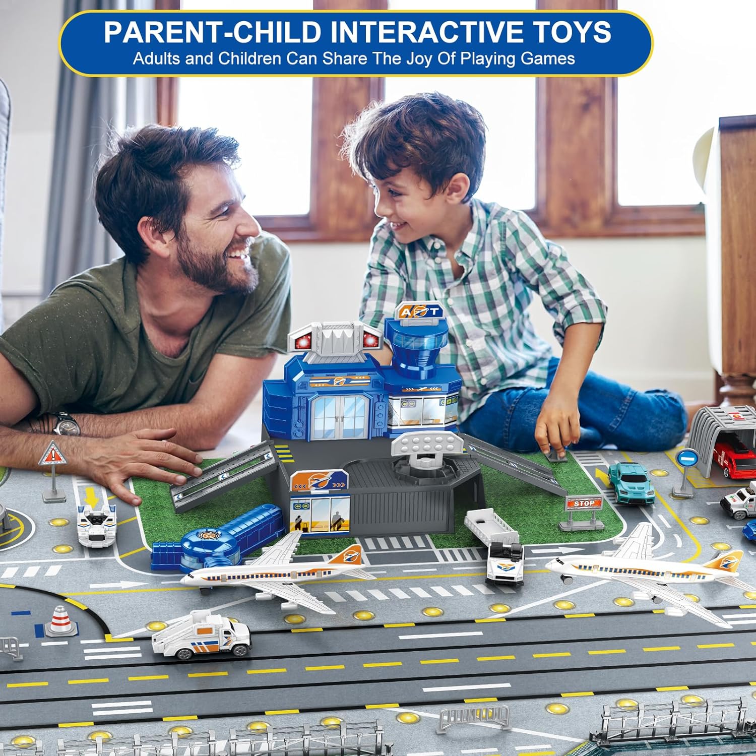 子供用空港シーンおもちゃセット、車、ヘリコプター、飛行機、タ - Kids Toys Xmas のレビューと価格