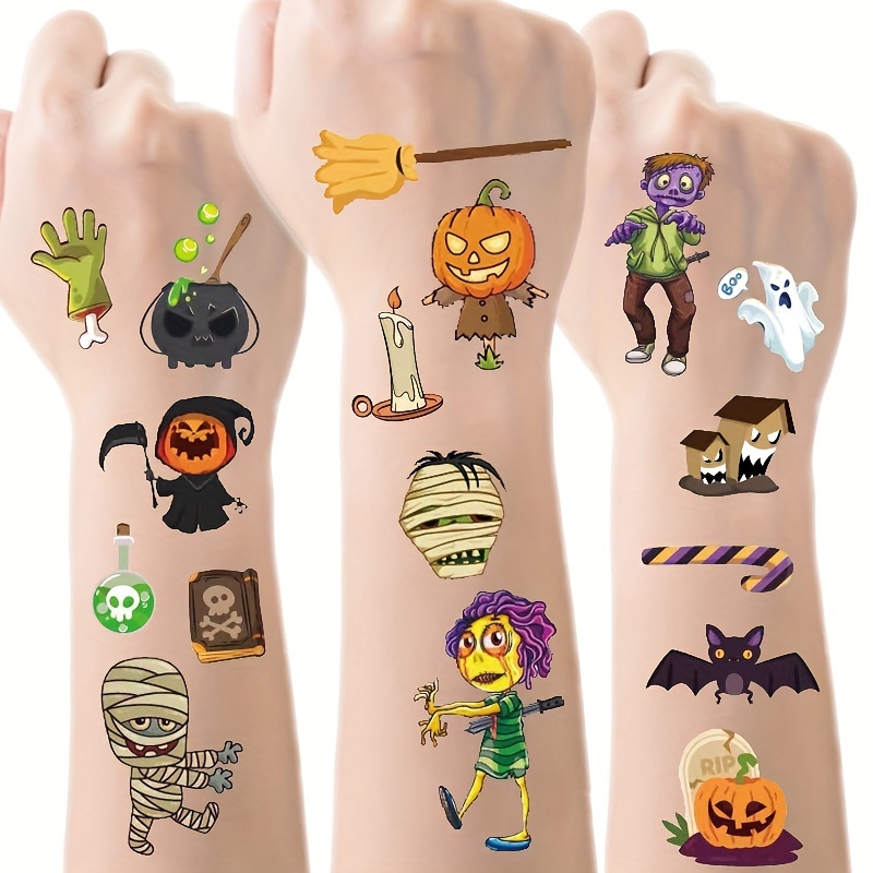 10 枚ハロウィンカボチャゾンビタトゥーステッカー一時的なフ - Kids Zombie Toys のレビューと価格